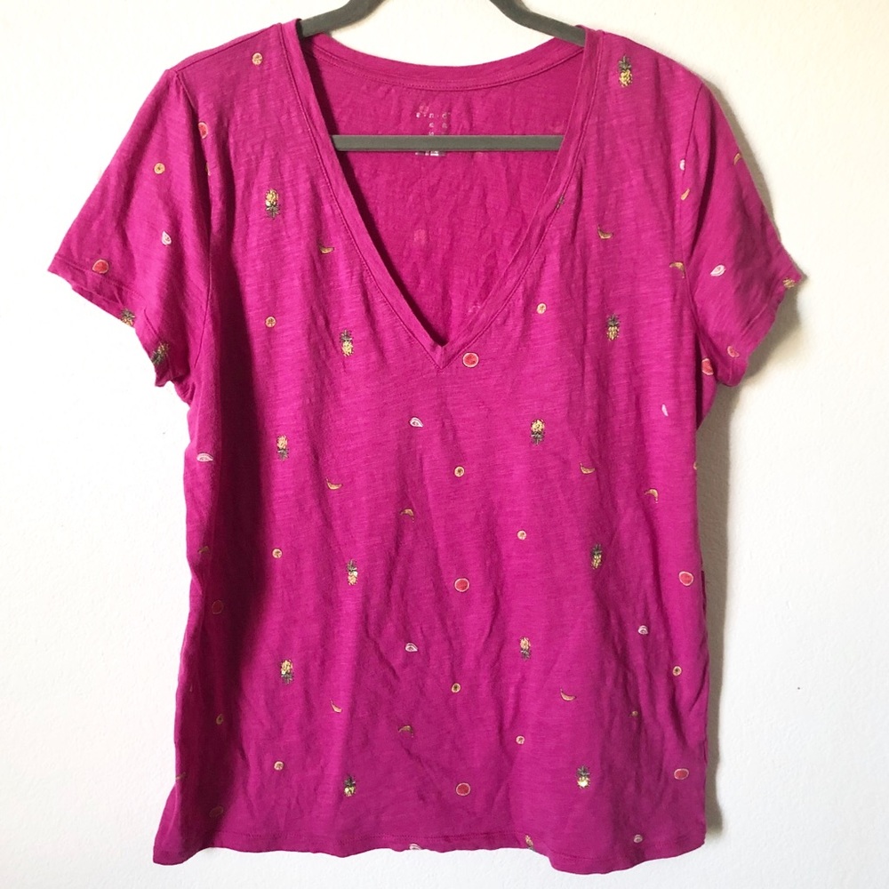NWOT A New Day Embellished Tropical Tee